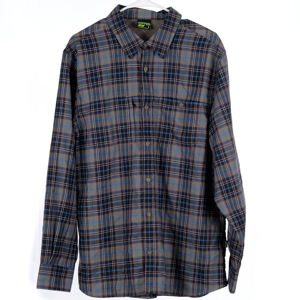 Koppen Men's Plaid Button Down Large
